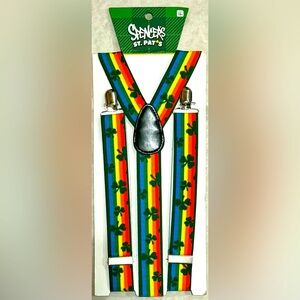 St. Pat's Multicolor Rainbow Shamrock Suspenders